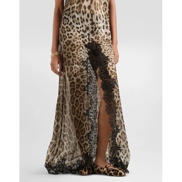 Dolce & Gabbana Leo-print chiffon slip dress, view 4