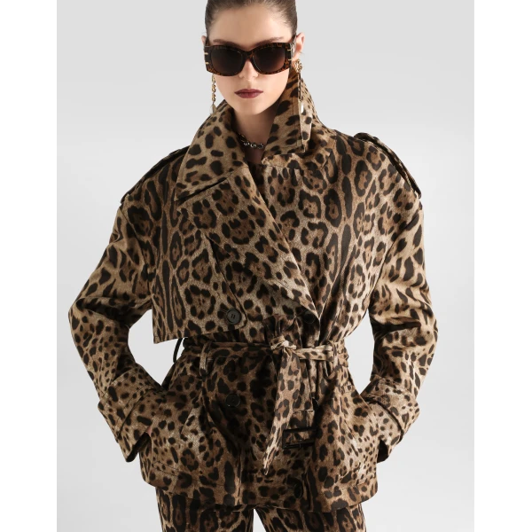 Dolce & Gabbana Leo-print cotton drill jacket, view 4