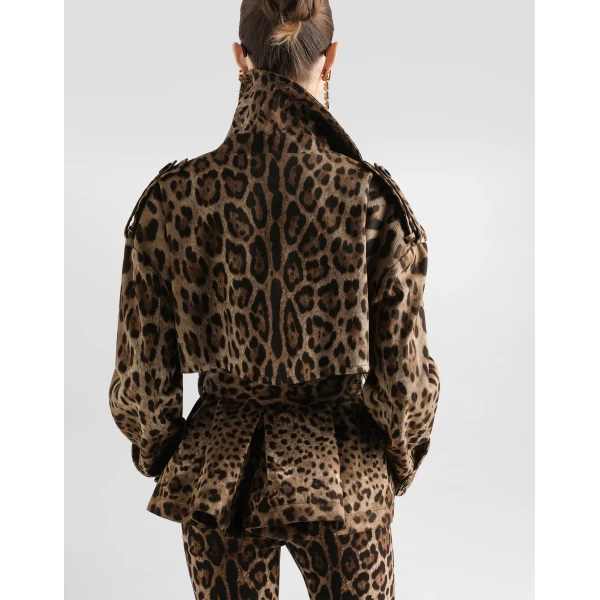 Dolce & Gabbana Leo-print cotton drill jacket, view 5