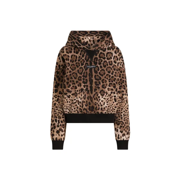 Dolce & Gabbana Leo-print cotton hooded sweatshirt