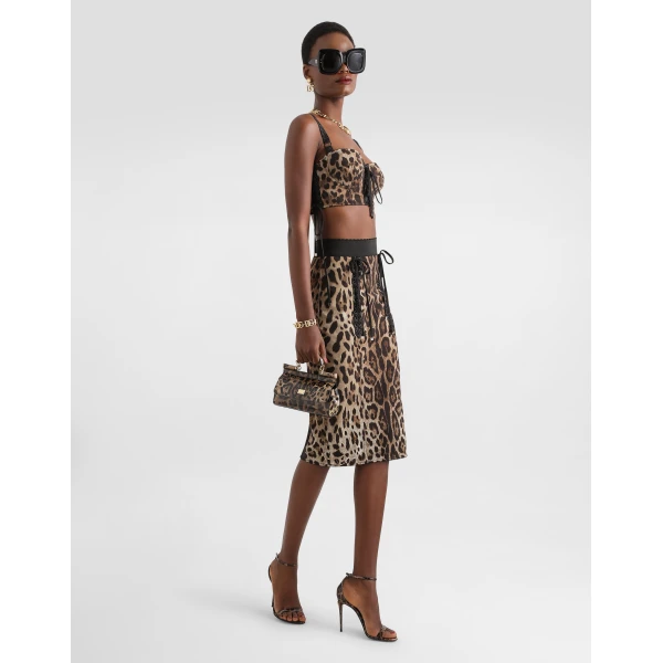 Dolce & Gabbana Leo-print fabric skirt, view 2