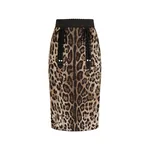 Dolce & Gabbana Leo-print fabric skirt