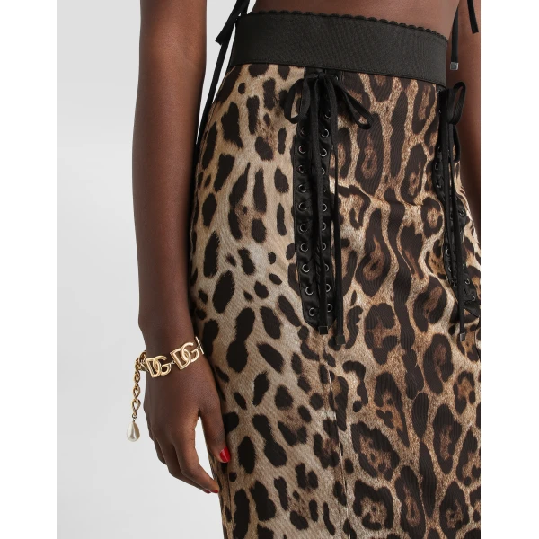 Dolce & Gabbana Leo-print fabric skirt, view 4