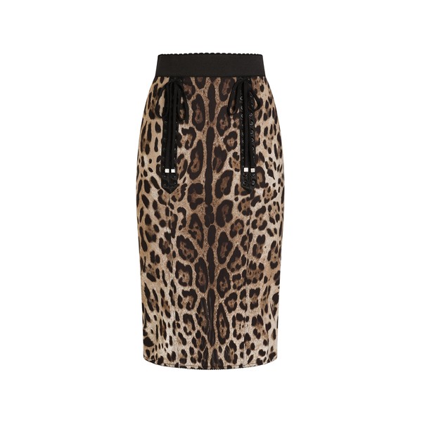 Dolce & Gabbana Leo-print fabric skirt