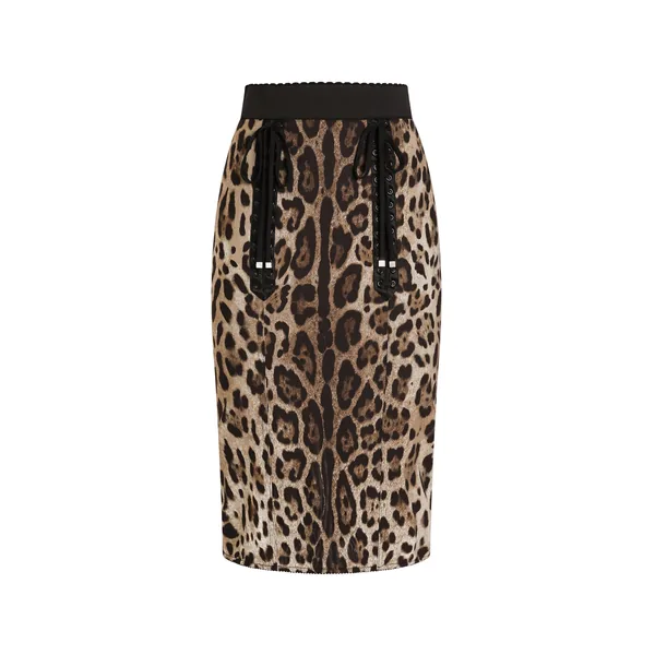 Dolce & Gabbana Leo-print fabric skirt