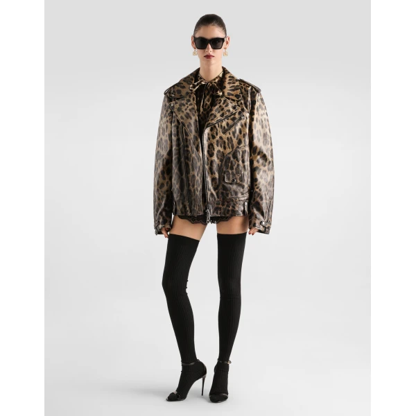 Dolce & Gabbana Leo-print georgette shirt, view 4