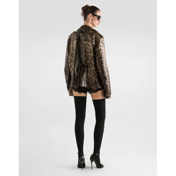 Dolce & Gabbana Leo-print georgette shirt, view 5