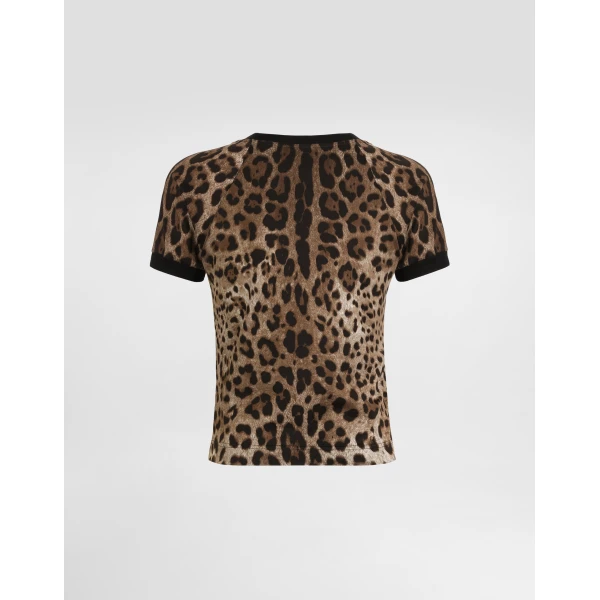 Dolce & Gabbana Leo-print jersey t-shirt Top, view 2