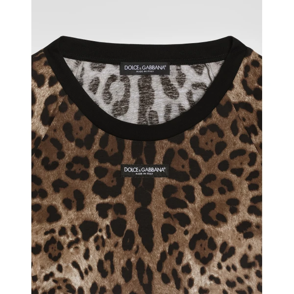 Dolce & Gabbana Leo-print jersey t-shirt Top, view 3