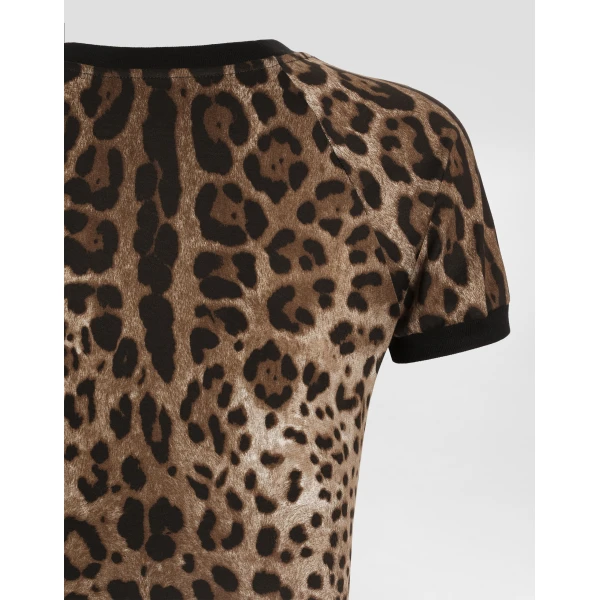 Dolce & Gabbana Leo-print jersey t-shirt Top, view 4