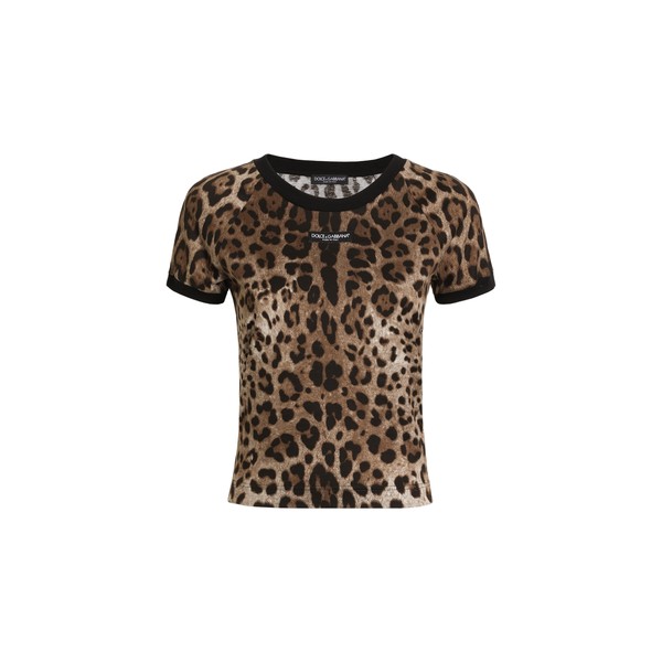 Dolce & Gabbana Leo-print jersey t-shirt Top