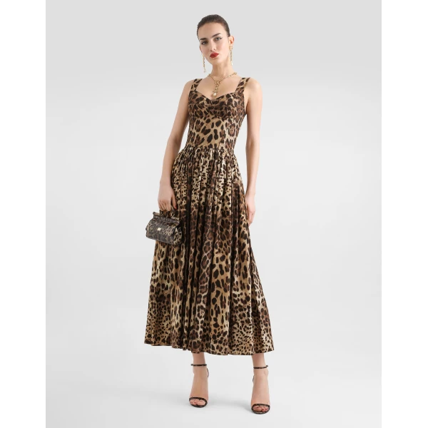 Dolce & Gabbana Leo-print poplin dress, view 2