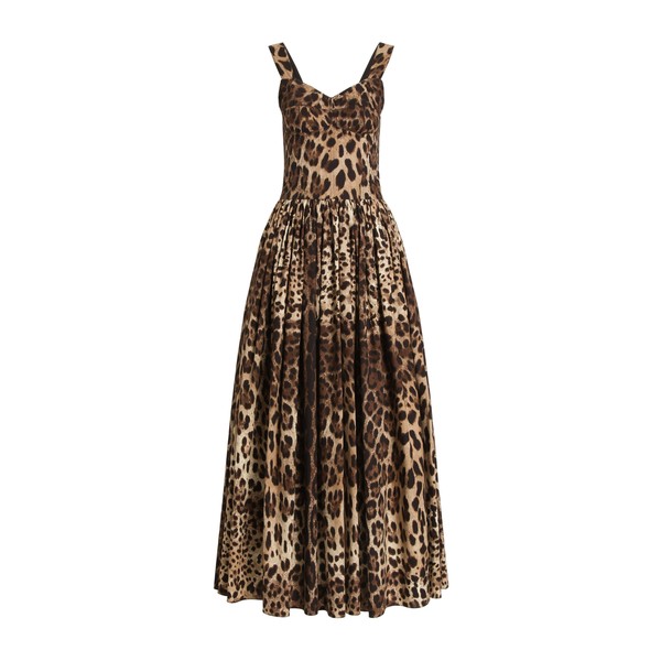 Dolce & Gabbana Leo-print poplin dress