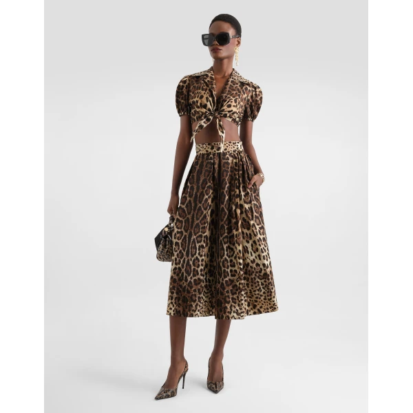 Dolce & Gabbana Leo-print poplin shirt, view 2