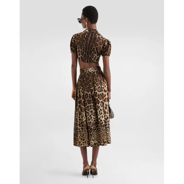 Dolce & Gabbana Leo-print poplin shirt, view 3