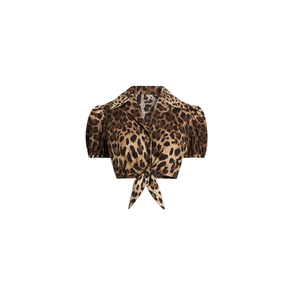 Dolce & Gabbana Leo-print poplin shirt