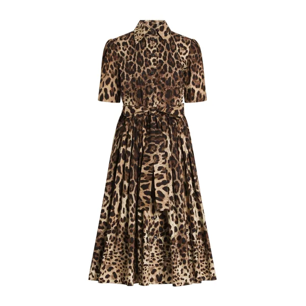 Dolce & Gabbana Leo-print poplin shirt dress
