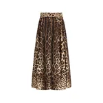 Dolce & Gabbana Leo-print poplin skirt