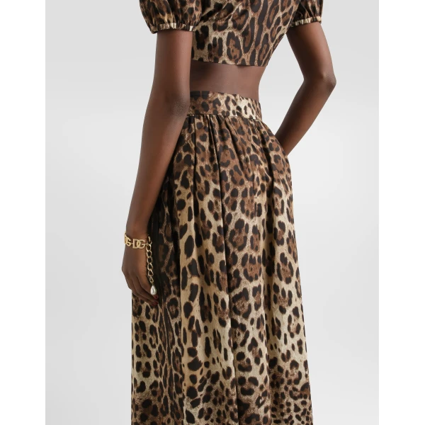 Dolce & Gabbana Leo-print poplin skirt, view 5