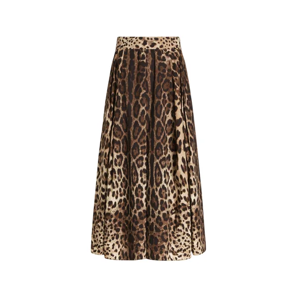 Dolce & Gabbana Leo-print poplin skirt