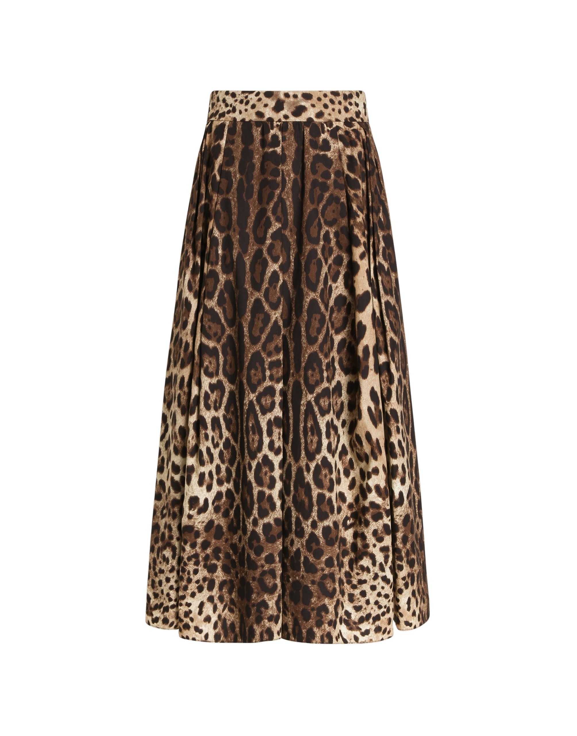 Dolce & Gabbana Leo-print poplin skirt