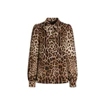 Dolce & Gabbana Leo-print silk charmeuse shirt