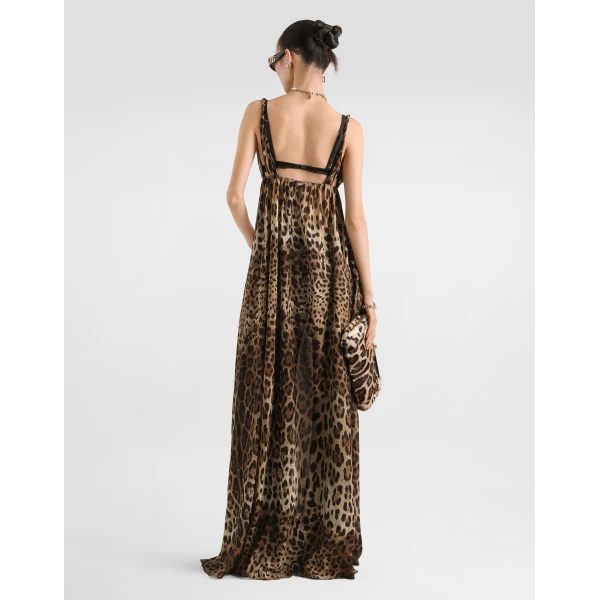 Dolce & Gabbana Leo-print stretch sheer dress, view 3