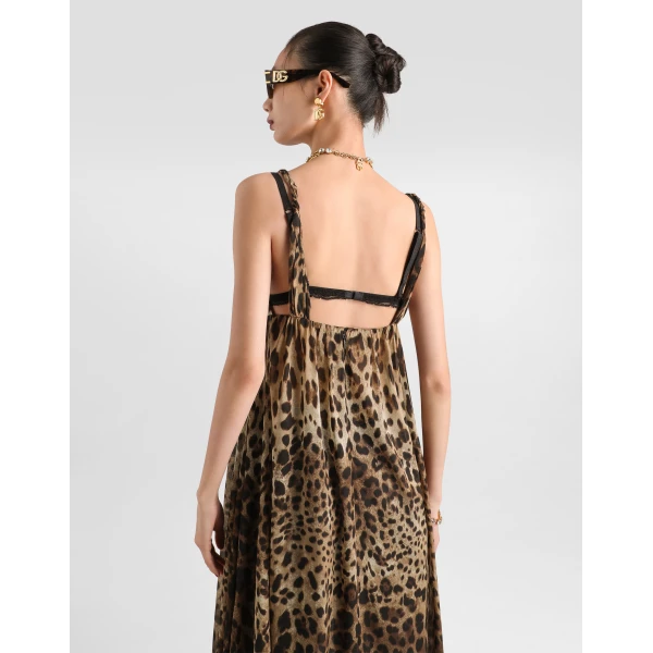 Dolce & Gabbana Leo-print stretch sheer dress, view 5