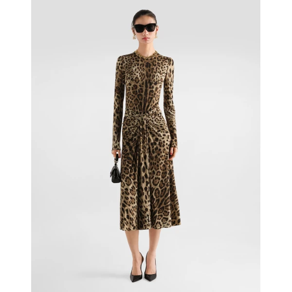 Dolce & Gabbana Leo-print viscose jersey dress, view 2