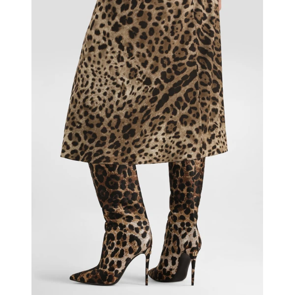 Dolce & Gabbana Leo-print viscose jersey skirt, view 5