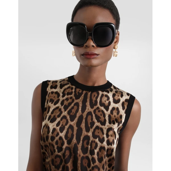 Dolce & Gabbana Leo-print wool top, view 4
