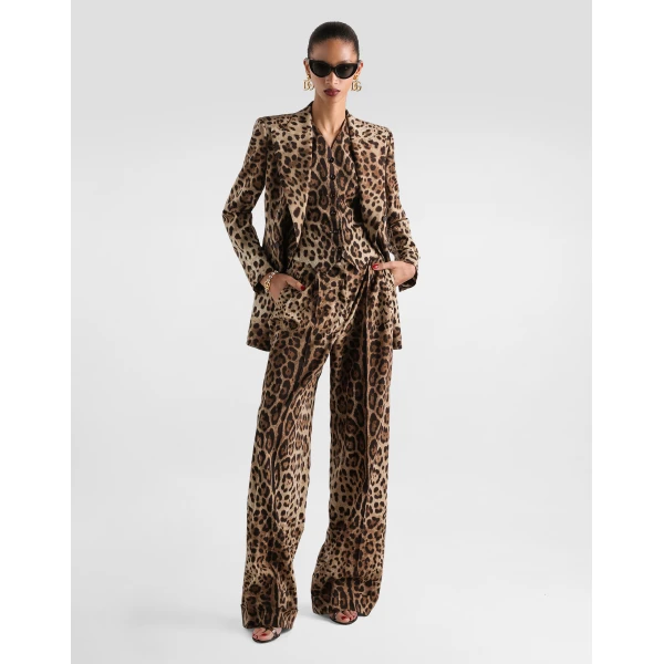 Dolce & Gabbana Leo-print wool trousers, view 2