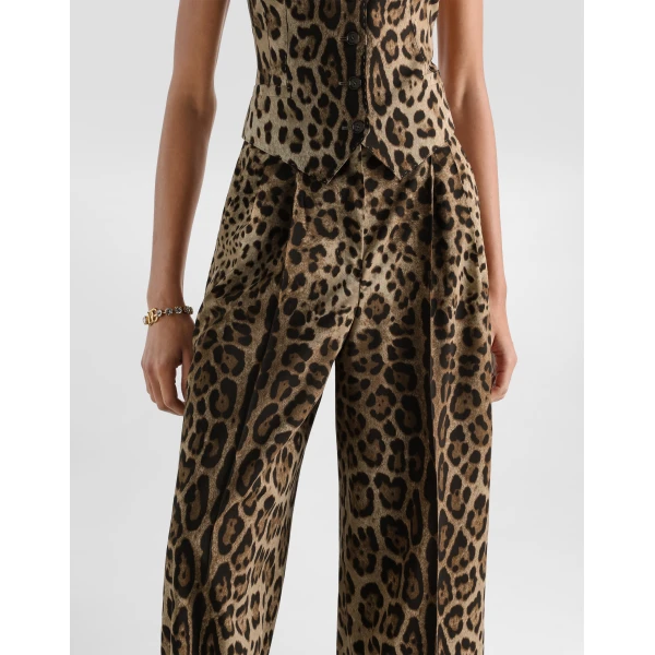 Dolce & Gabbana Leo-print wool trousers, view 4