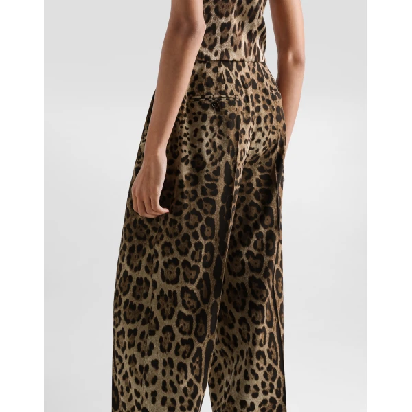 Dolce & Gabbana Leo-print wool trousers, view 5