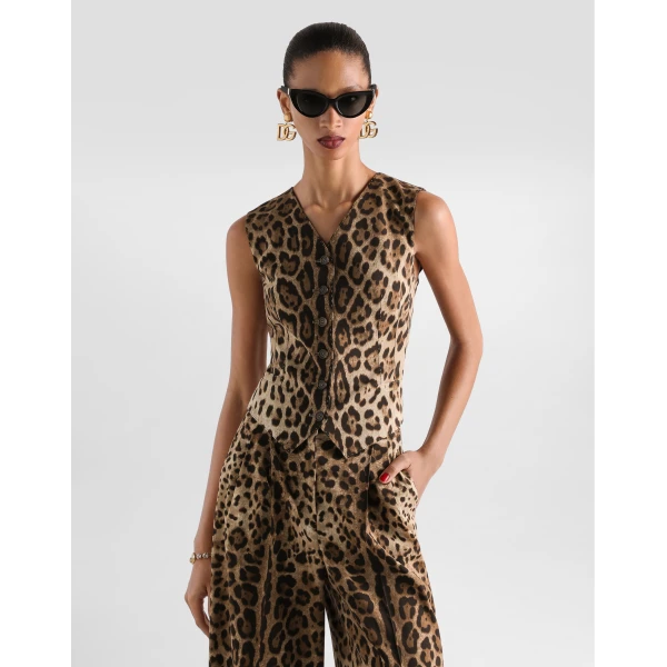Dolce & Gabbana Leo-print wool vest, view 4