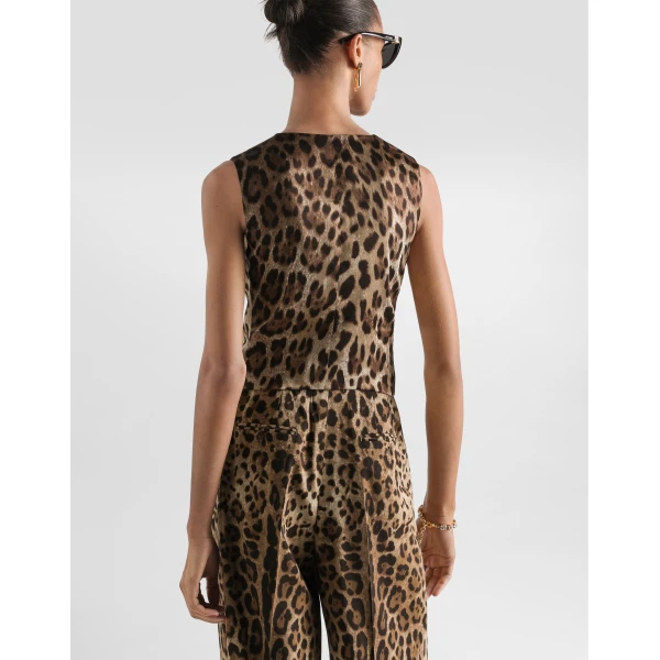 Dolce & Gabbana Leo-print wool vest, view 5