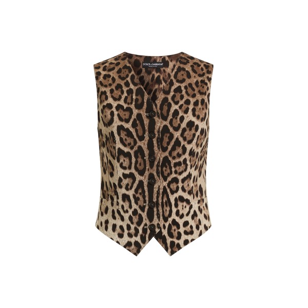 Dolce & Gabbana Leo-print wool vest