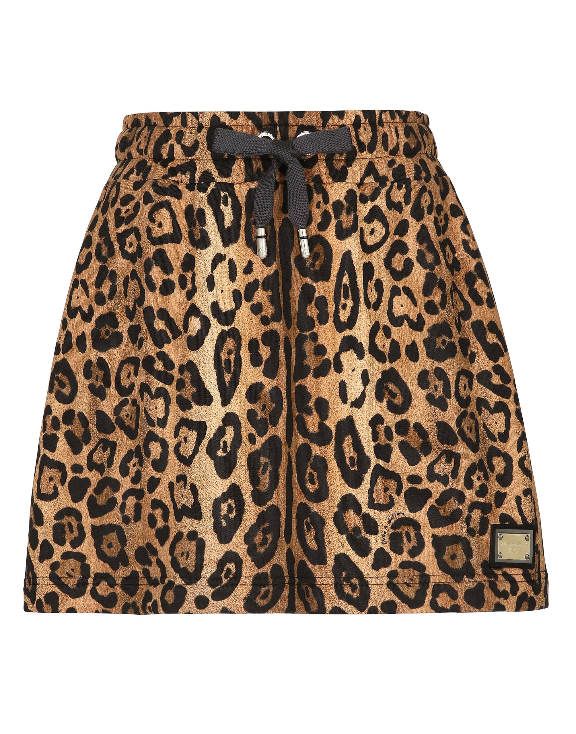 Dolce & Gabbana Leopard-print Crespo fleece miniskirt
