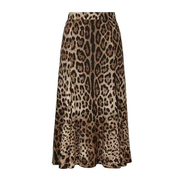 Dolce & Gabbana Leopard-print cady circle skirt