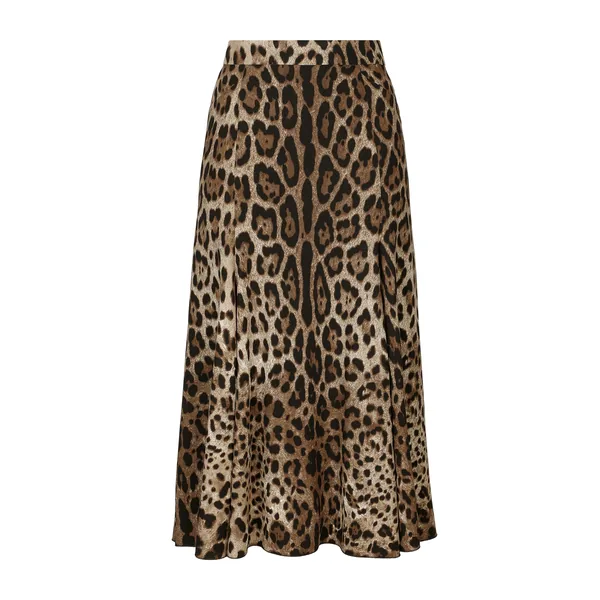 Dolce & Gabbana Leopard-print cady circle skirt