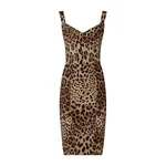 Dolce & Gabbana Leopard-print cady corset-style midi dress