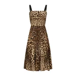 Dolce & Gabbana Leopard-print cady wrap dress