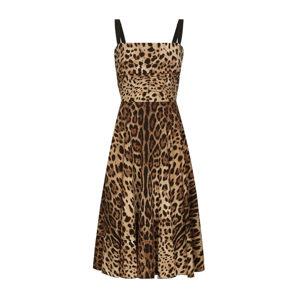 Dolce & Gabbana Leopard-print cady wrap dress