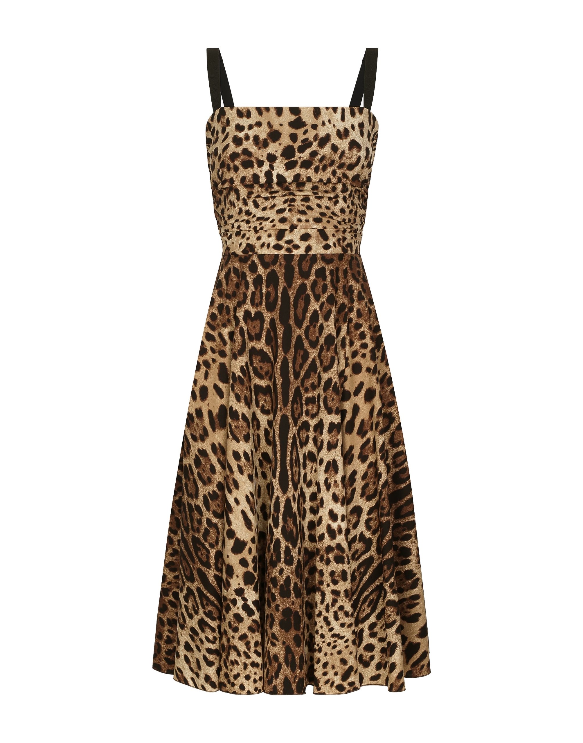 Dolce & Gabbana Leopard-print cady wrap dress
