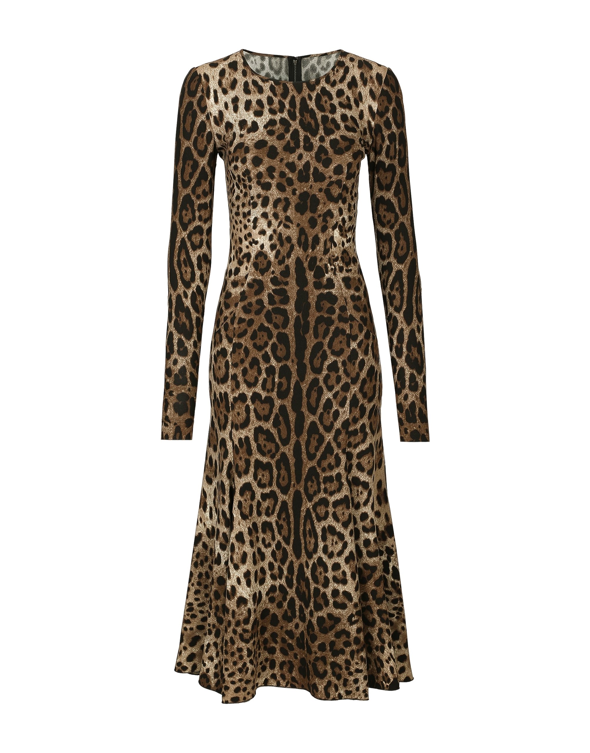 Dolce & Gabbana Leopard-print calf-length cady dress