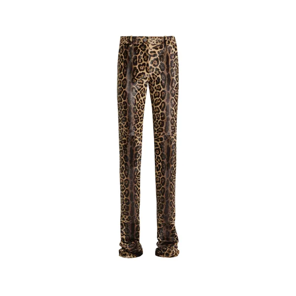 Leopard-print calf trousers