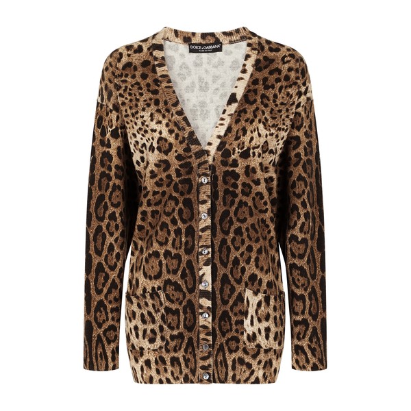 Dolce & Gabbana Leopard-print cashmere cardigan
