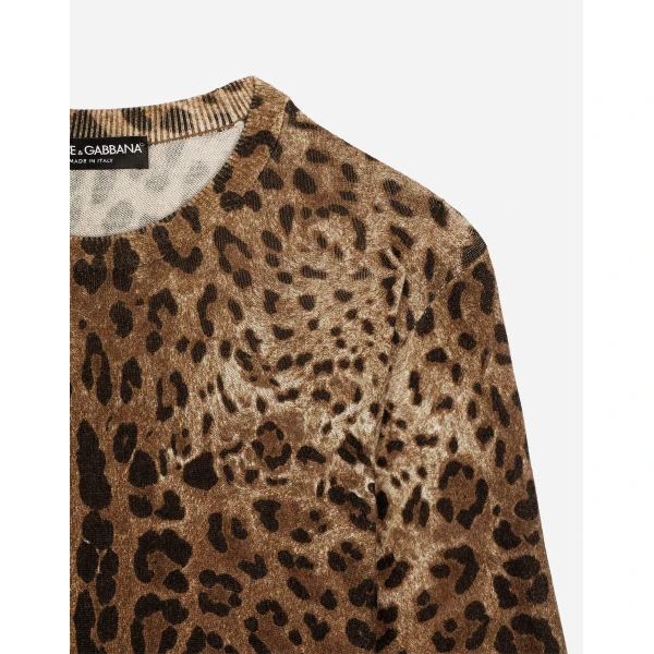 Dolce & Gabbana Leopard-print cashmere sweater, view 4