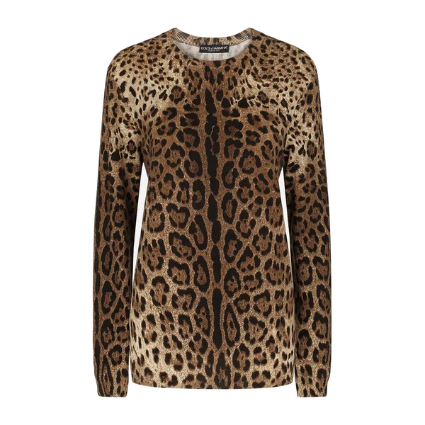 Dolce & Gabbana Leopard-print cashmere sweater