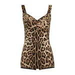 Dolce & Gabbana Leopard-print charmeuse bodysuit